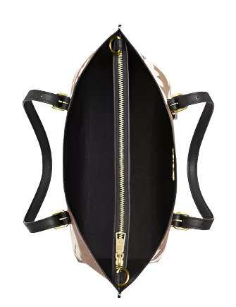 Coach Mollie Tote Bag 25 In Signature Canvas With Floral Print Tan