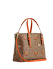 Coach Mollie Tote Bag 25 In Signature Canvas With Orange Print Tan