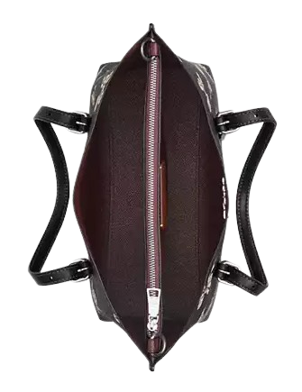 Coach Mollie Tote Bag 25 With Bow Print Black