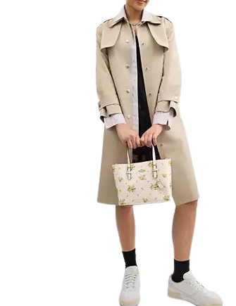 Coach Mollie Tote Bag 25 With Floral Print Chalk