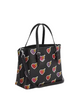 Coach Mollie Tote Bag 25 With Heart Bolt Print Black