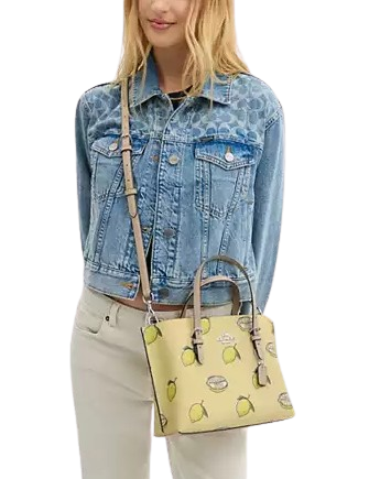 Coach Mollie Tote Bag 25 With Lemon Print Garden Glade