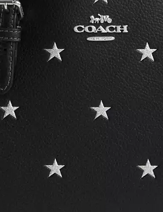 Coach Mollie Tote Bag 25 With Star Print Black