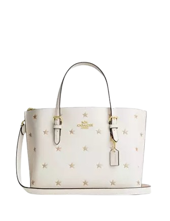 Coach Mollie Tote Bag 25 With Star Print Chalk