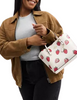 Coach Mollie Tote Bag 25 With Strawberry Print Chalk