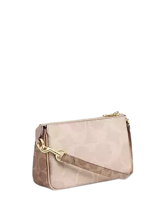 Coach Nolita 19 In Blocked Signature Canvas Sand Tan
