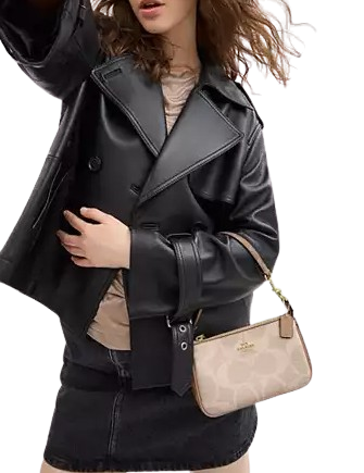 Coach Nolita 19 In Blocked Signature Canvas Sand Tan