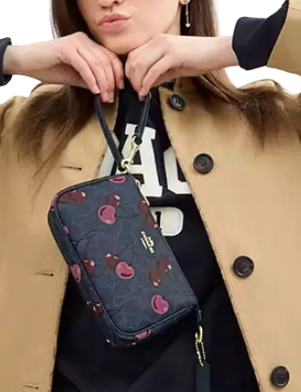 Coach Nolita 19 In Signature Canvas With Cherry Print Denim