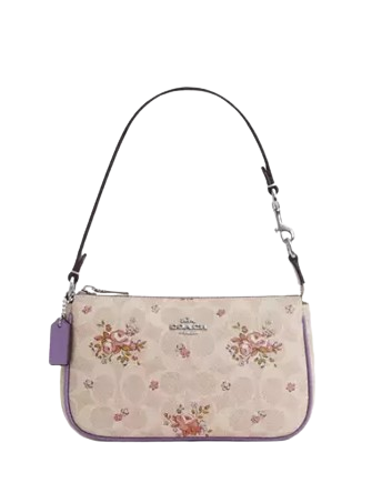 Coach Nolita 19 In Signature Canvas With Floral Print Sand