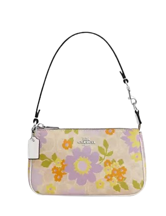 Coach Nolita 19 In Signature Canvas With Floral Print Sand