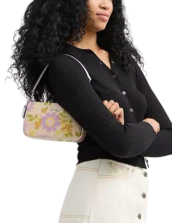 Coach Nolita 19 In Signature Canvas With Floral Print Sand