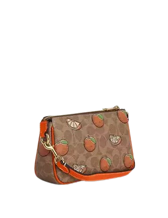 Coach Nolita 19 In Signature Canvas With Orange Print Tan