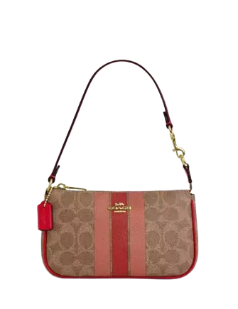 Coach Nolita 19 In Signature Canvas With Stripe Tan