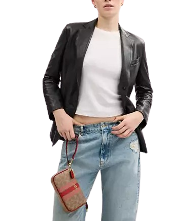 Coach Nolita 19 In Signature Canvas With Stripe Tan