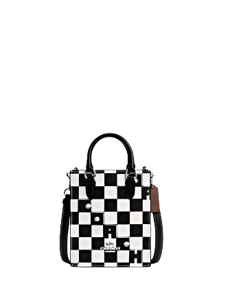 Black and white checkered coach purse 2025