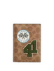 Coach Passport Card Case In Signature Canvas With Patches Tan