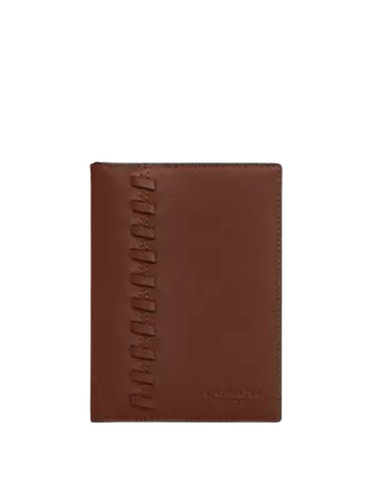 Coach Passport Card Case With Whipstitch Saddle
