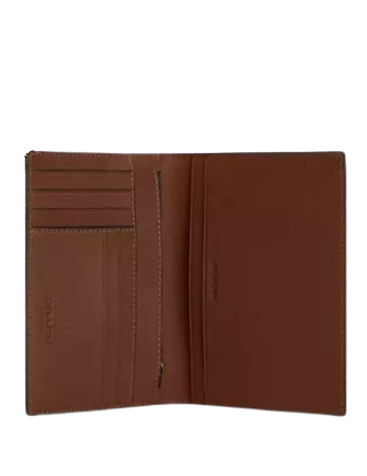 Coach Passport Card Case With Whipstitch Saddle