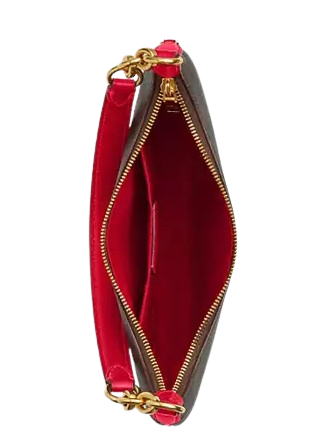 Coach Payton Hobo Bag In Signature Canvas Walnut Bold Red