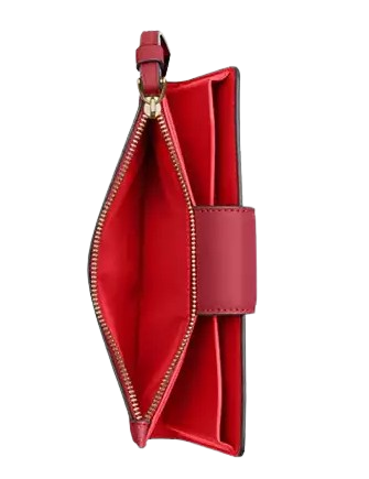 Coach Phone Wallet In Signature Canvas Walnut True Red