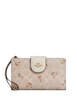 Coach Phone Wallet In Signature Canvas With Floral Print Sand