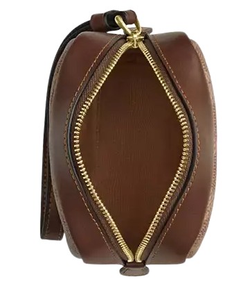 Coach Pouch Wristlet In Signature Canvas Tan Brown