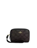 Coach Pouch Wristlet In Signature Canvas Walnut Black
