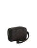 Coach Pouch Wristlet In Signature Canvas Walnut Black