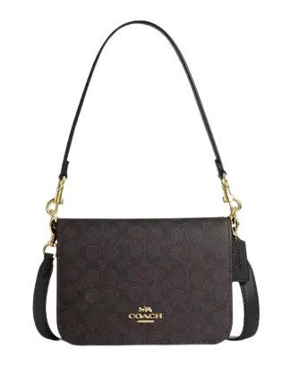 Coach Quinn Bag In Signature Canvas Walnut Black