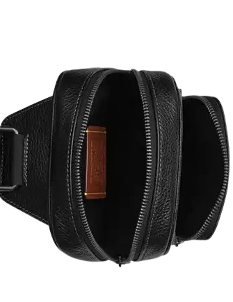 Coach Racer Sling Pack With Varsity Motif Black Chalk