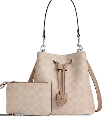 Coach Rowan Bucket Bag In Signature Canvas Sand Taupe
