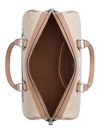 Coach Rowan Large Satchel Bag In Signature Canvas Sand Taupe