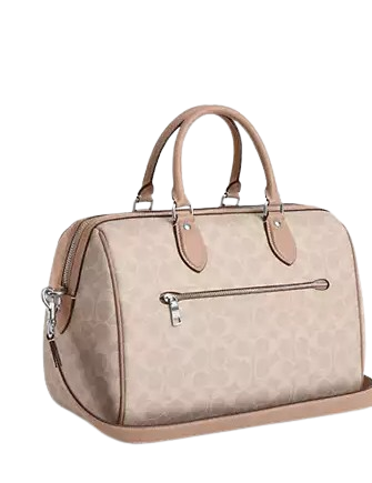Coach Rowan Large Satchel Bag In Signature Canvas Sand Taupe