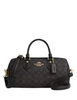 Coach Rowan Long Satchel Bag In Signature Canvas Walnut and Black