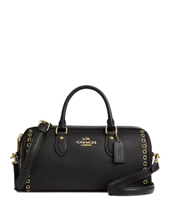 Coach Rowan Long Satchel Bag With Grommets Black
