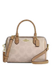 Coach Rowan Satchel Bag In Blocked Signature Canvas Sand Tan