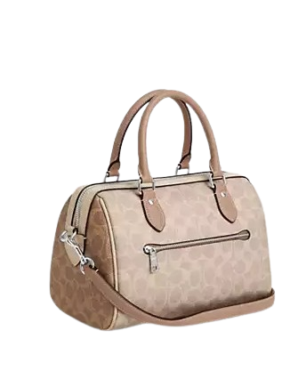 Coach Rowan Satchel Bag In Blocked Signature Canvas  Sand Taupe