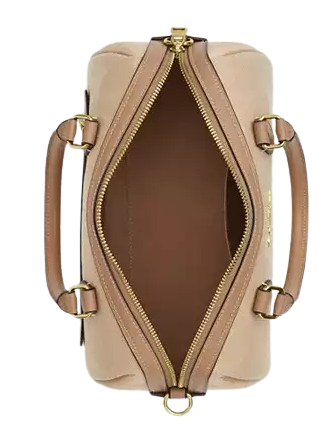 Coach Rowan Satchel Bag In Colorblock Dark Natural