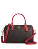 Coach Rowan Satchel Bag In Maxi Signature Canvas Walnut True Red