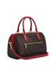 Coach Rowan Satchel Bag In Maxi Signature Canvas Walnut True Red