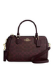 Coach Rowan Satchel Bag In Signature Canvas Black Currant