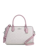 Coach Rowan Satchel Bag In Signature Canvas Chalk Carnation