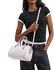 Coach Rowan Satchel Bag In Signature Canvas Chalk Carnation