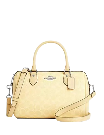 Coach Rowan Satchel Bag In Signature Canvas Hay