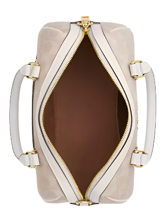 Coach Rowan Satchel Bag In Signature Canvas Sand Chalk