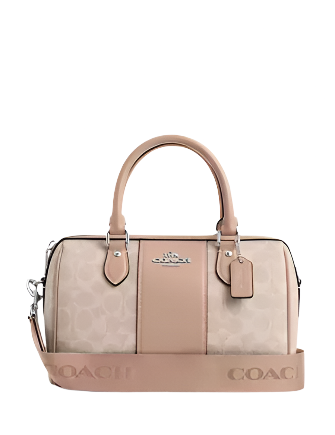 Coach Rowan Satchel Bag In Signature Canvas Sand Taupe