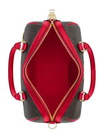 Coach Rowan Satchel Bag In Signature Canvas Walnut Bold Red