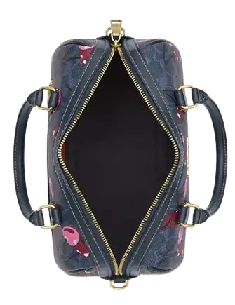 Coach Rowan Satchel Bag In Signature Canvas With Cherry Print Denim
