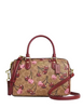 Coach Rowan Satchel Bag In Signature Canvas With Cherry Print Tan