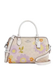 Coach Rowan Satchel Bag In Signature Canvas With Floral Print Sand